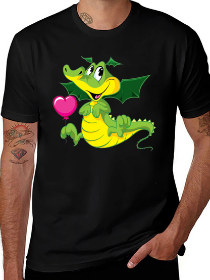 Camiseta Negra con Dragón y Corazón