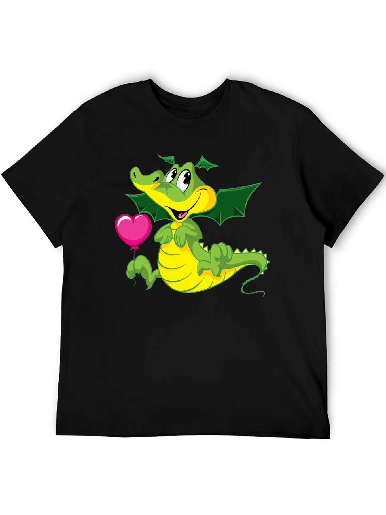 Camiseta Negra con Dragón y Corazón