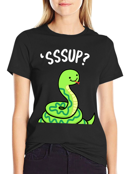 Camiseta Negra SSSup? con Serpiente Animada