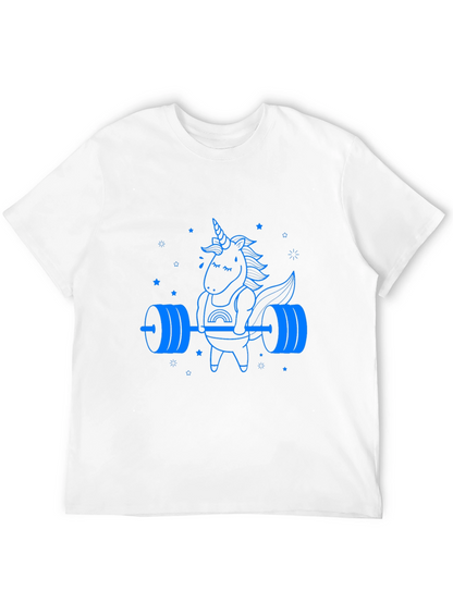 Camiseta Negra Unicornio Levantamiento de Pesas