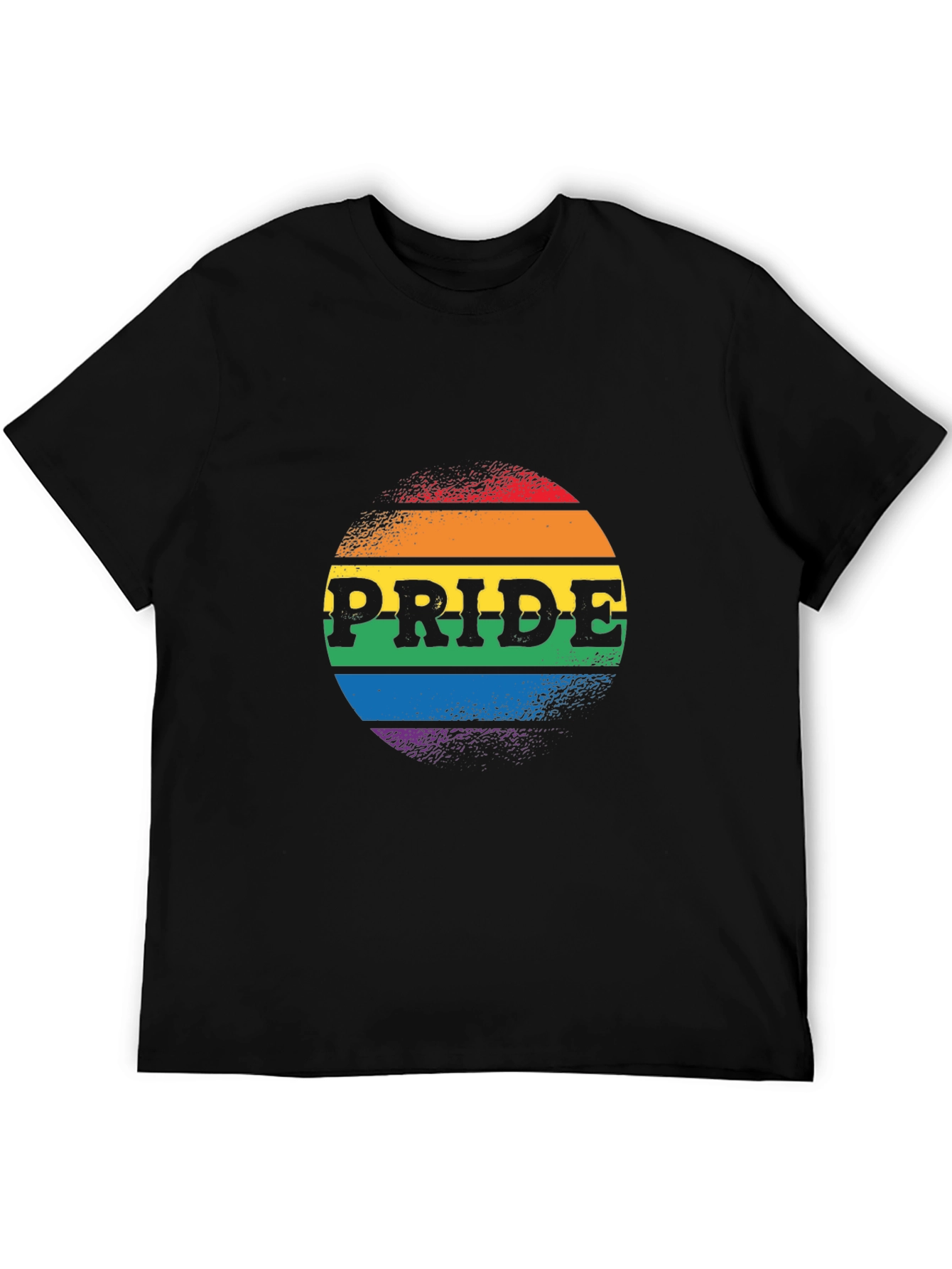 Camiseta Negra Orgullo LGBTQ+ Diseño Circular