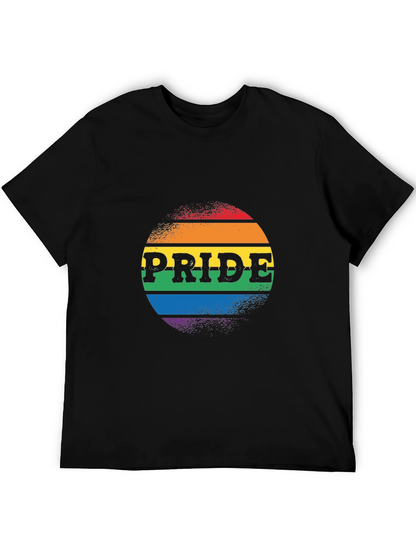 Camiseta Negra Orgullo LGBTQ+ Diseño Circular