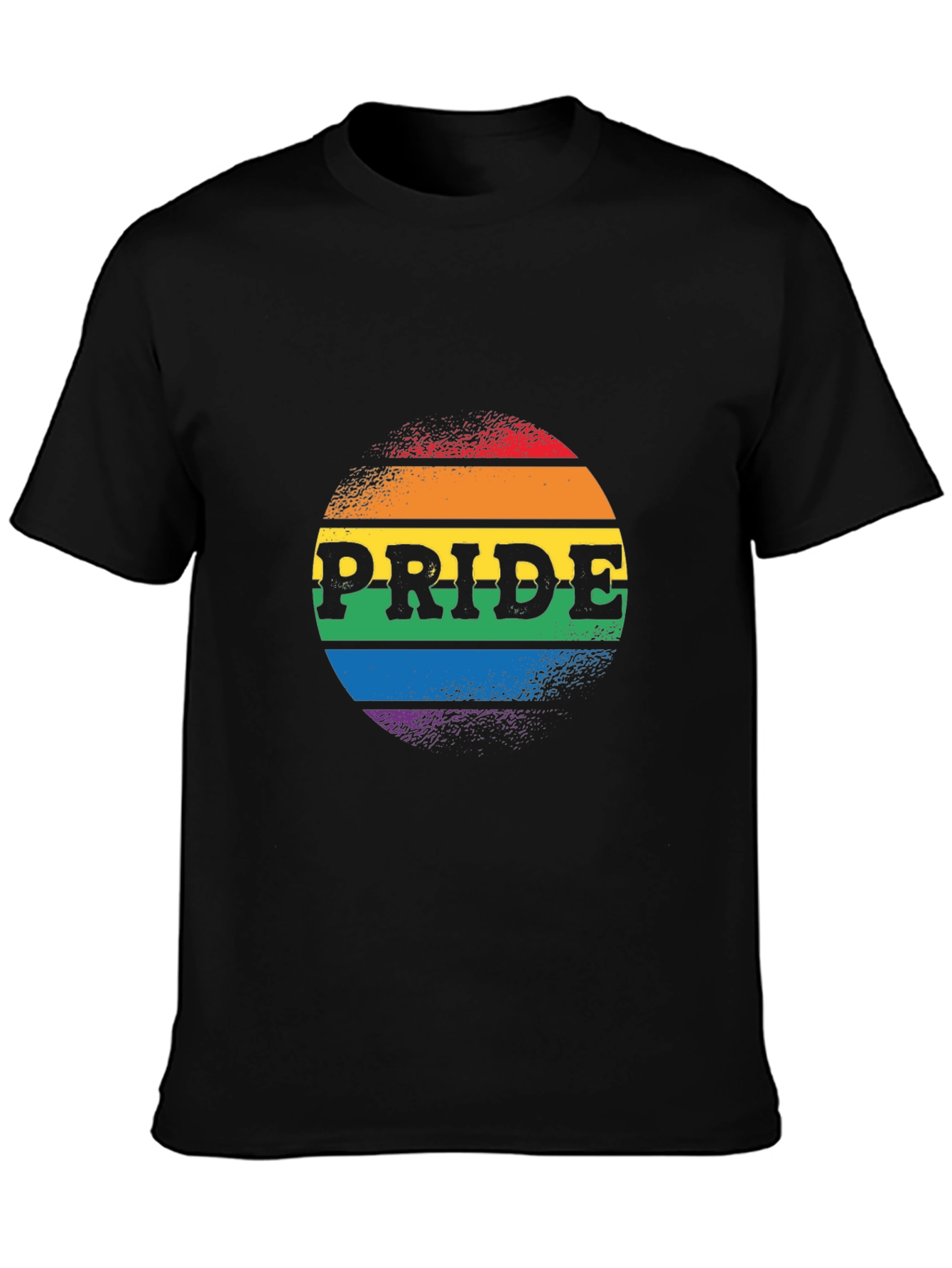 Camiseta Negra Orgullo LGBTQ+ Diseño Circular