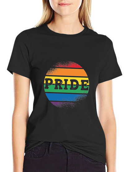 Camiseta Negra Orgullo LGBTQ+ Diseño Circular