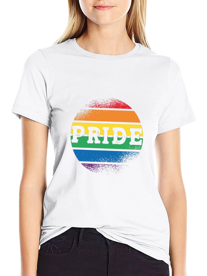 Camiseta Negra Orgullo LGBTQ+ Diseño Circular