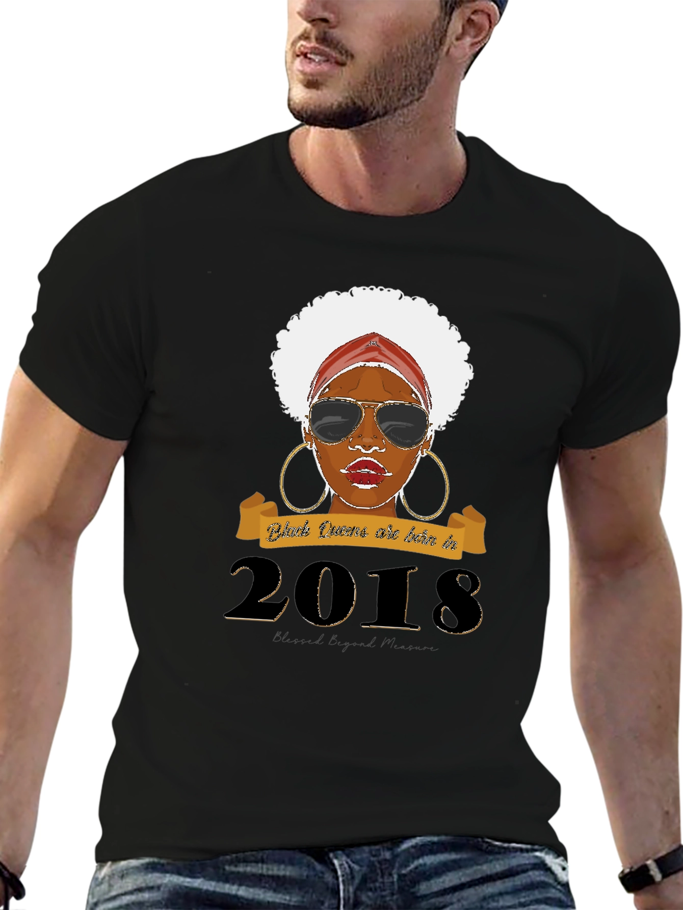 Camiseta Negra con Diseño Reina Afro 2013