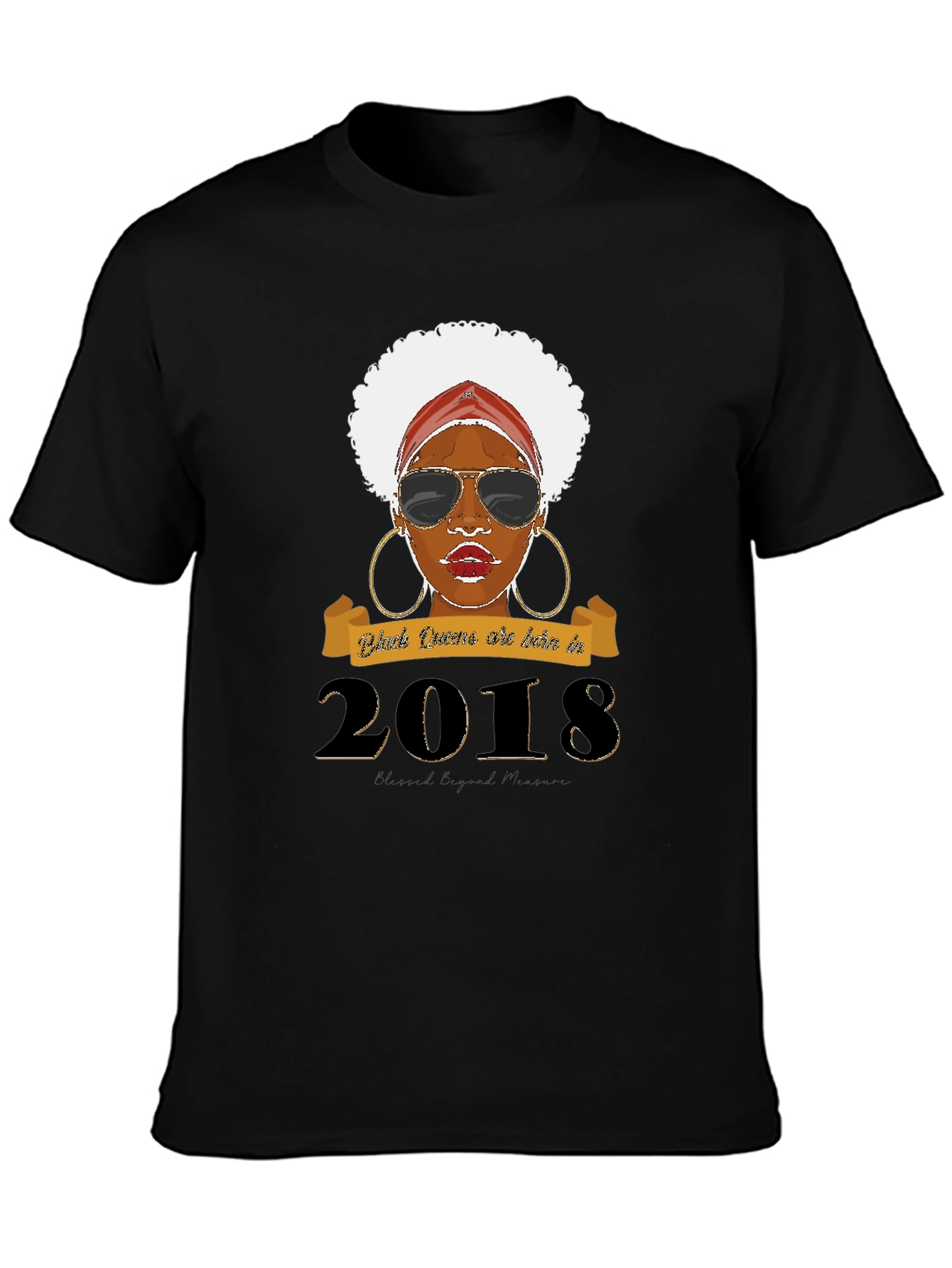 Camiseta Negra con Diseño Reina Afro 2013
