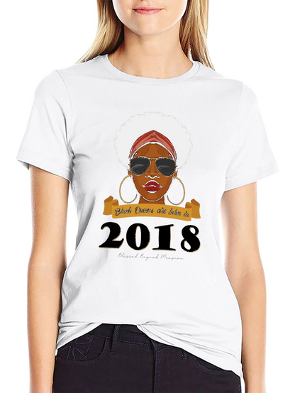 Camiseta Negra con Diseño Reina Afro 2013