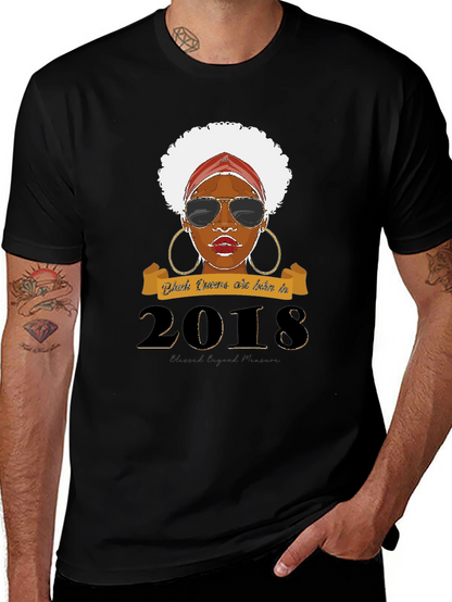 Camiseta Negra con Diseño Reina Afro 2013