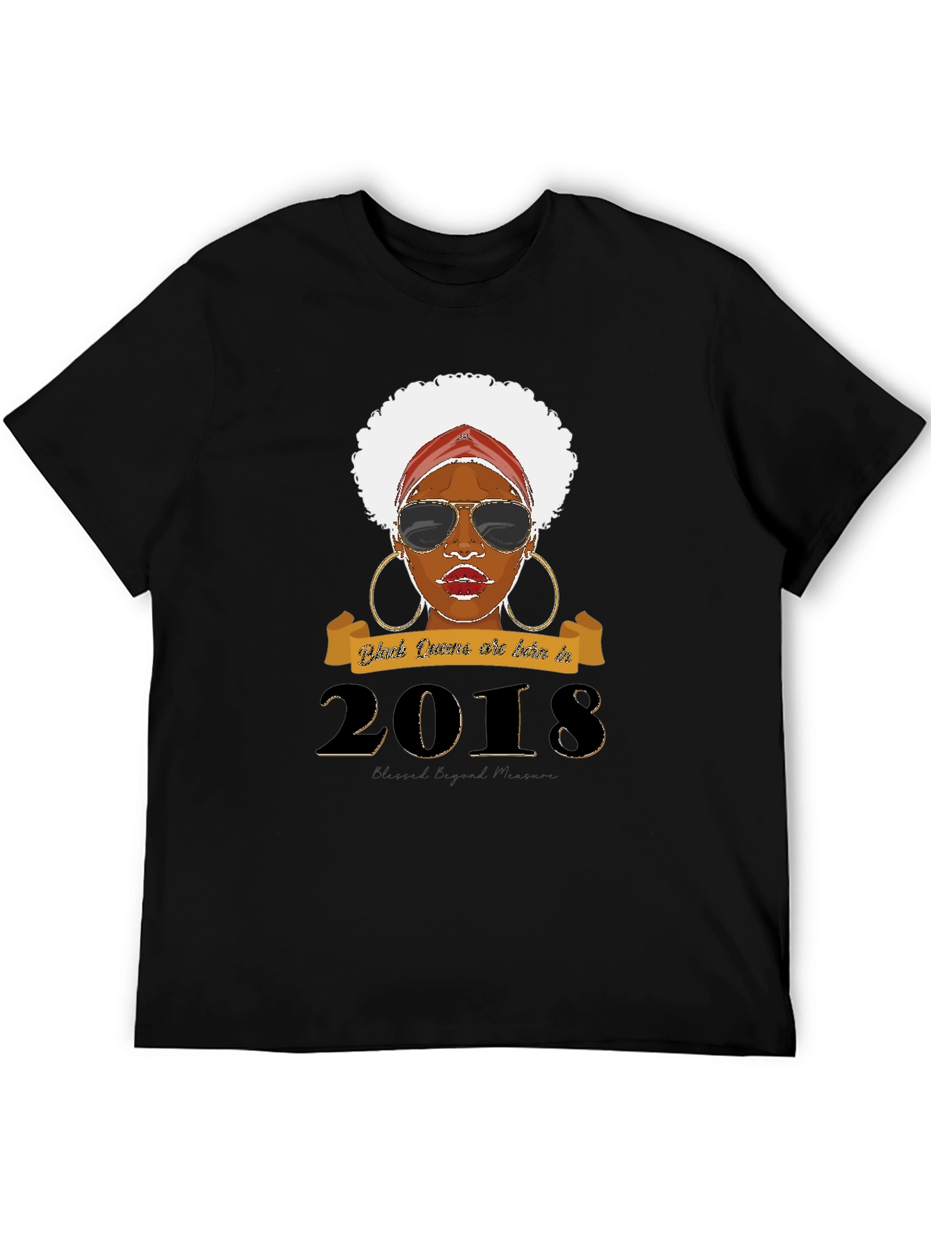 Camiseta Negra con Diseño Reina Afro 2013
