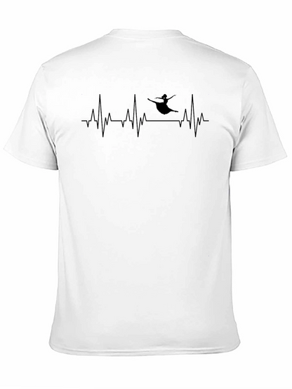 Camiseta Negra Ritmo Cardíaco Bailarina Hombre