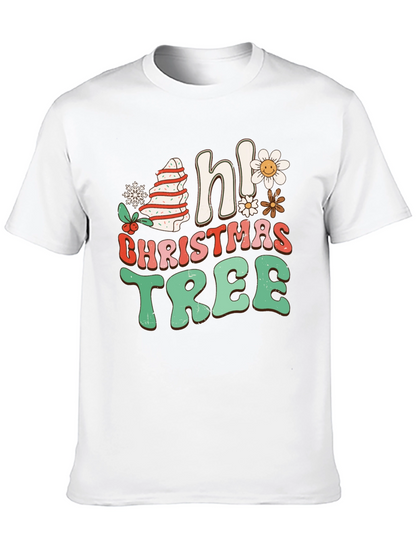 Camiseta Navideña Hi Christmas Tree Retro