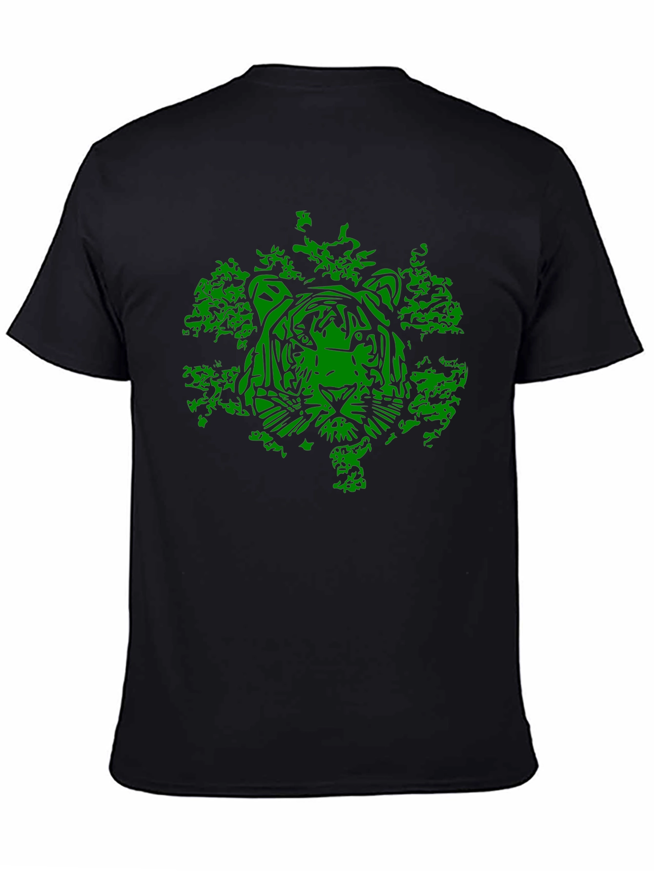 Camiseta Negra con Diseño de Tigre Verde
