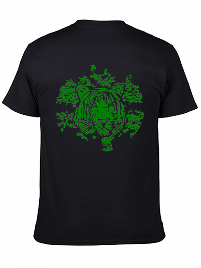 Camiseta Negra con Diseño de Tigre Verde