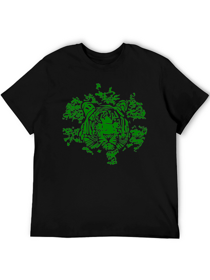 Camiseta Negra con Diseño de Tigre Verde