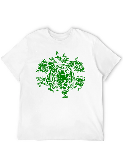Camiseta Negra con Diseño de Tigre Verde