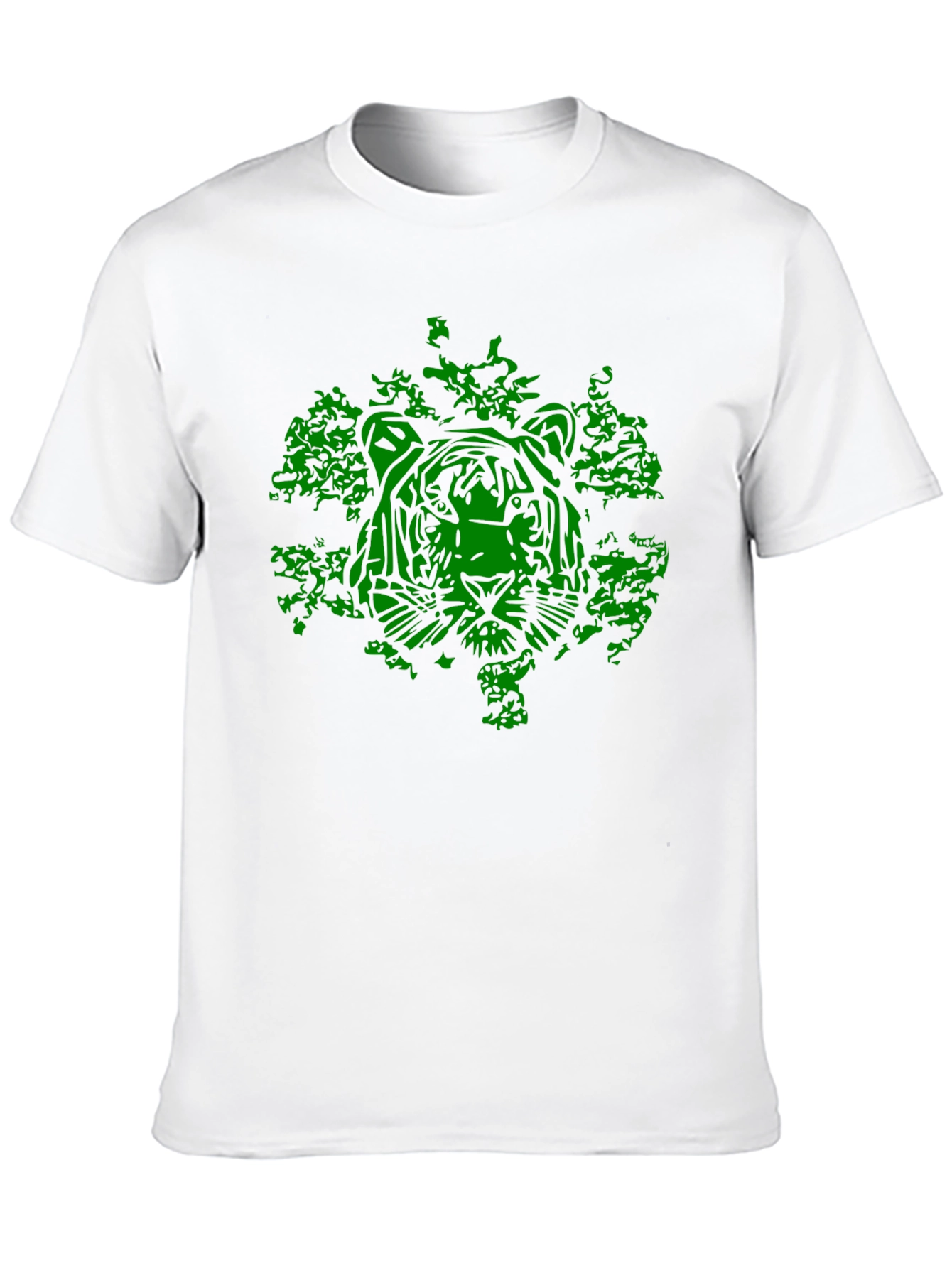 Camiseta Negra con Diseño de Tigre Verde