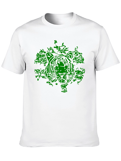 Camiseta Negra con Diseño de Tigre Verde