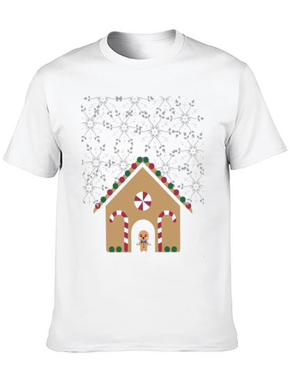 Camiseta Navideña con Casa de Jengibre