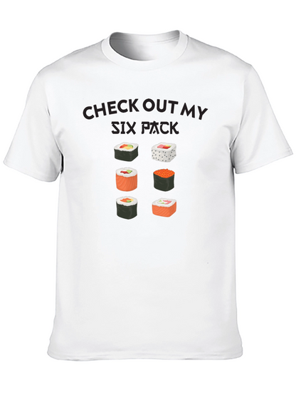 Camiseta Negra: Check Out My Six Pack Sushi
