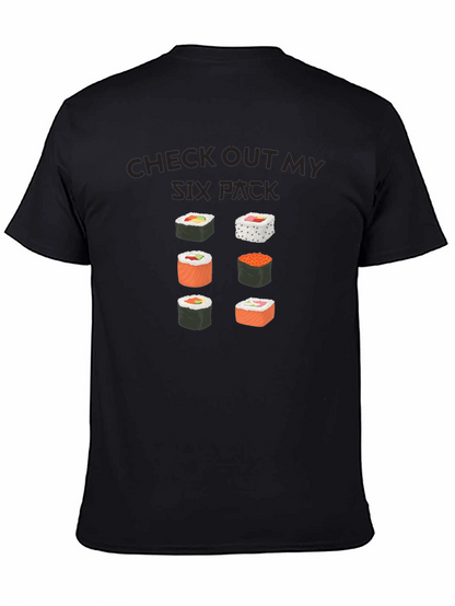 Camiseta Negra: Check Out My Six Pack Sushi