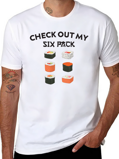 Camiseta Negra: Check Out My Six Pack Sushi