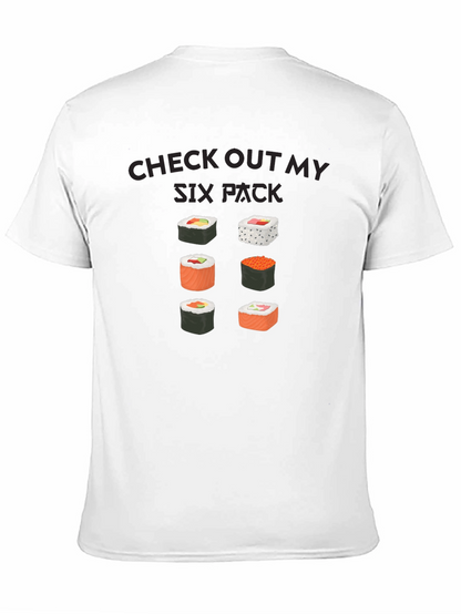 Camiseta Negra: Check Out My Six Pack Sushi