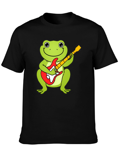Camiseta Negra con Rana Guitarrista