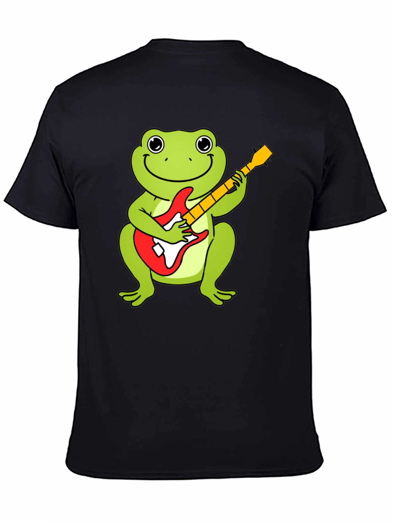 Camiseta Negra con Rana Guitarrista
