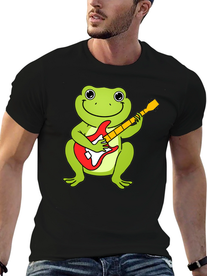 Camiseta Negra con Rana Guitarrista