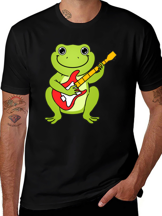 Camiseta Negra con Rana Guitarrista