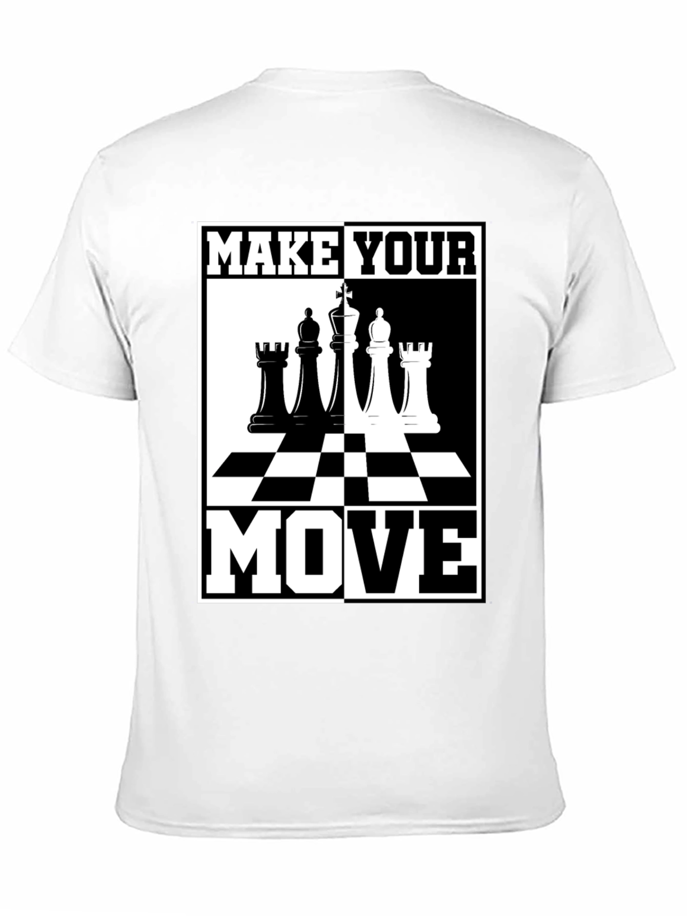 Camiseta Ajedrez Haz Tu Movimiento Negro Algodón