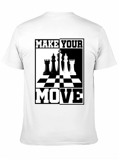 Camiseta Ajedrez Haz Tu Movimiento Negro Algodón