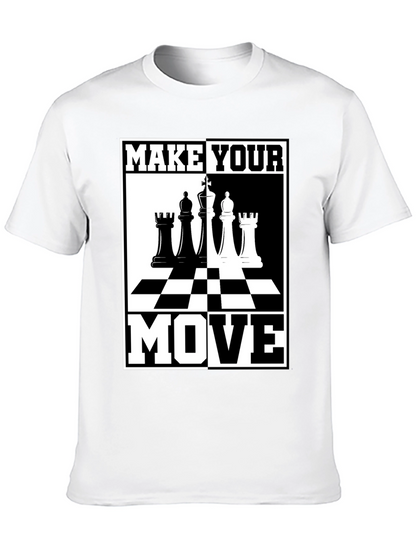Camiseta Ajedrez Haz Tu Movimiento Negro Algodón