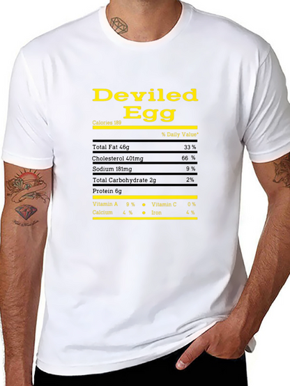Camiseta Negra Huevo Endiablado - Información Nutricional Divertida