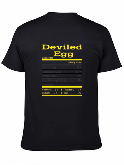 Camiseta Negra Huevo Endiablado - Información Nutricional Divertida