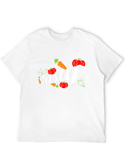 Camiseta Negra Tasty con Zanahorias y Calabazas