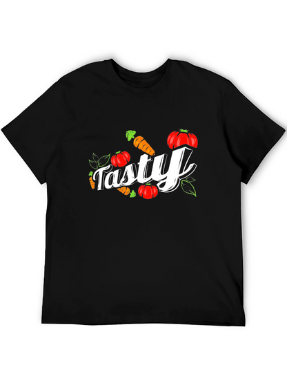 Camiseta Negra Tasty con Zanahorias y Calabazas