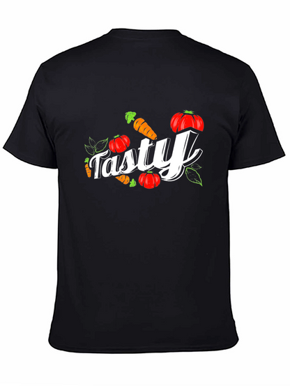 Camiseta Negra Tasty con Zanahorias y Calabazas