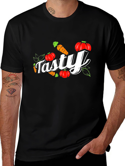 Camiseta Negra Tasty con Zanahorias y Calabazas