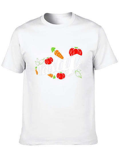 Camiseta Negra Tasty con Zanahorias y Calabazas