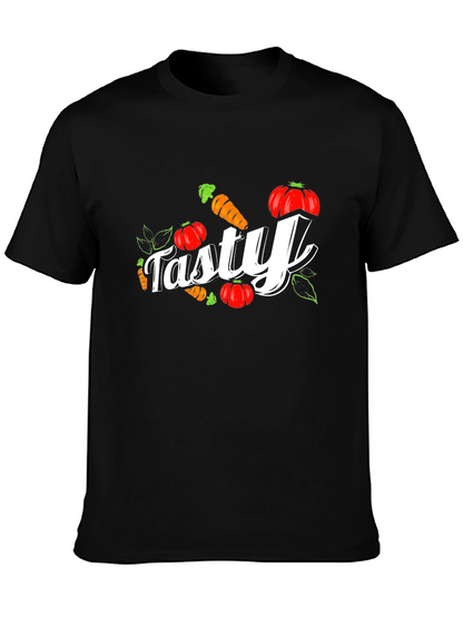 Camiseta Negra Tasty con Zanahorias y Calabazas