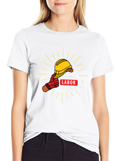 Camiseta Negra Feliz Día del Trabajo