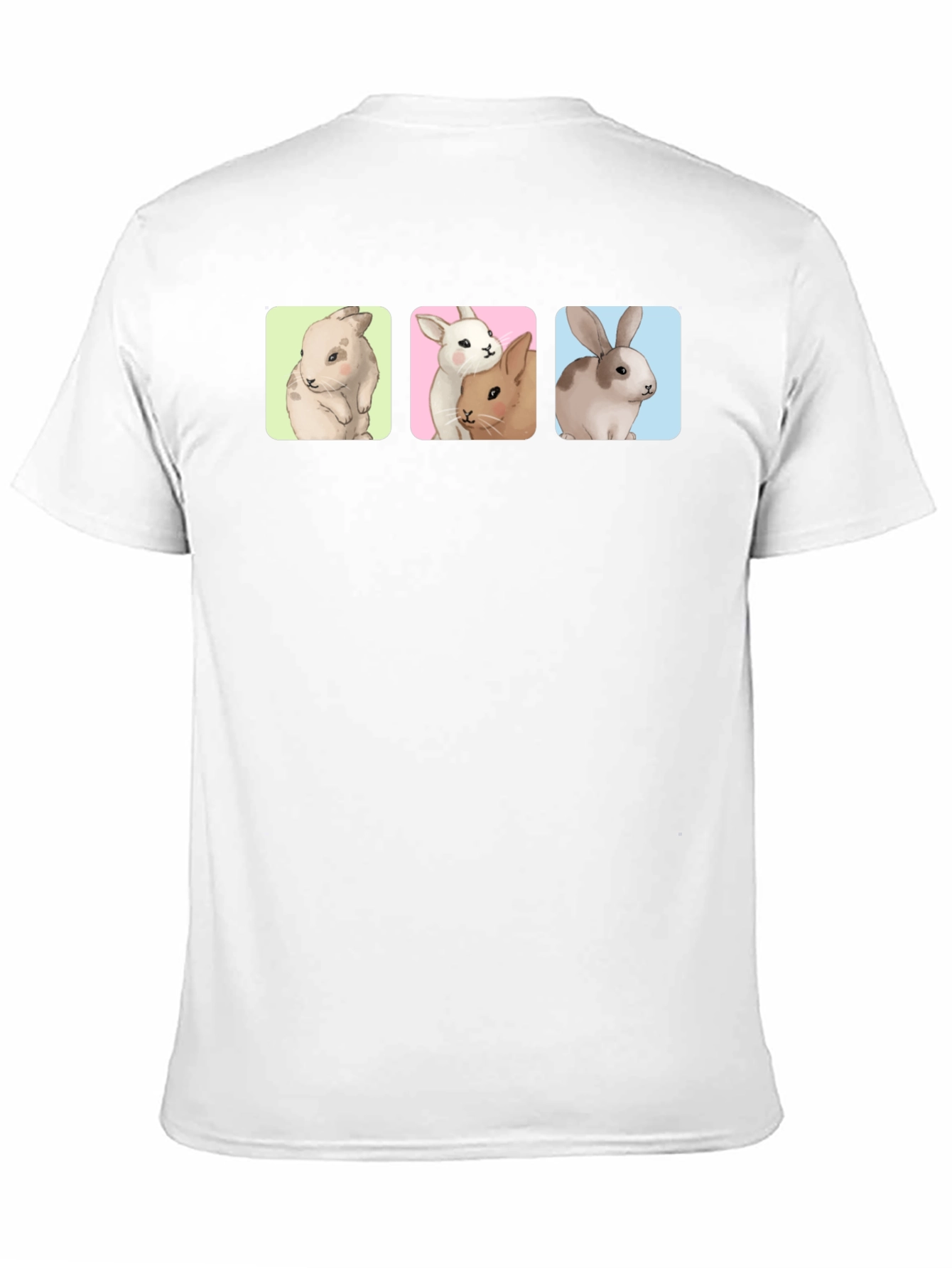 Camiseta Negra con Diseño de Conejos Divertidos