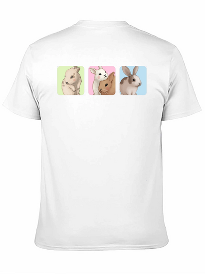 Camiseta Negra con Diseño de Conejos Divertidos