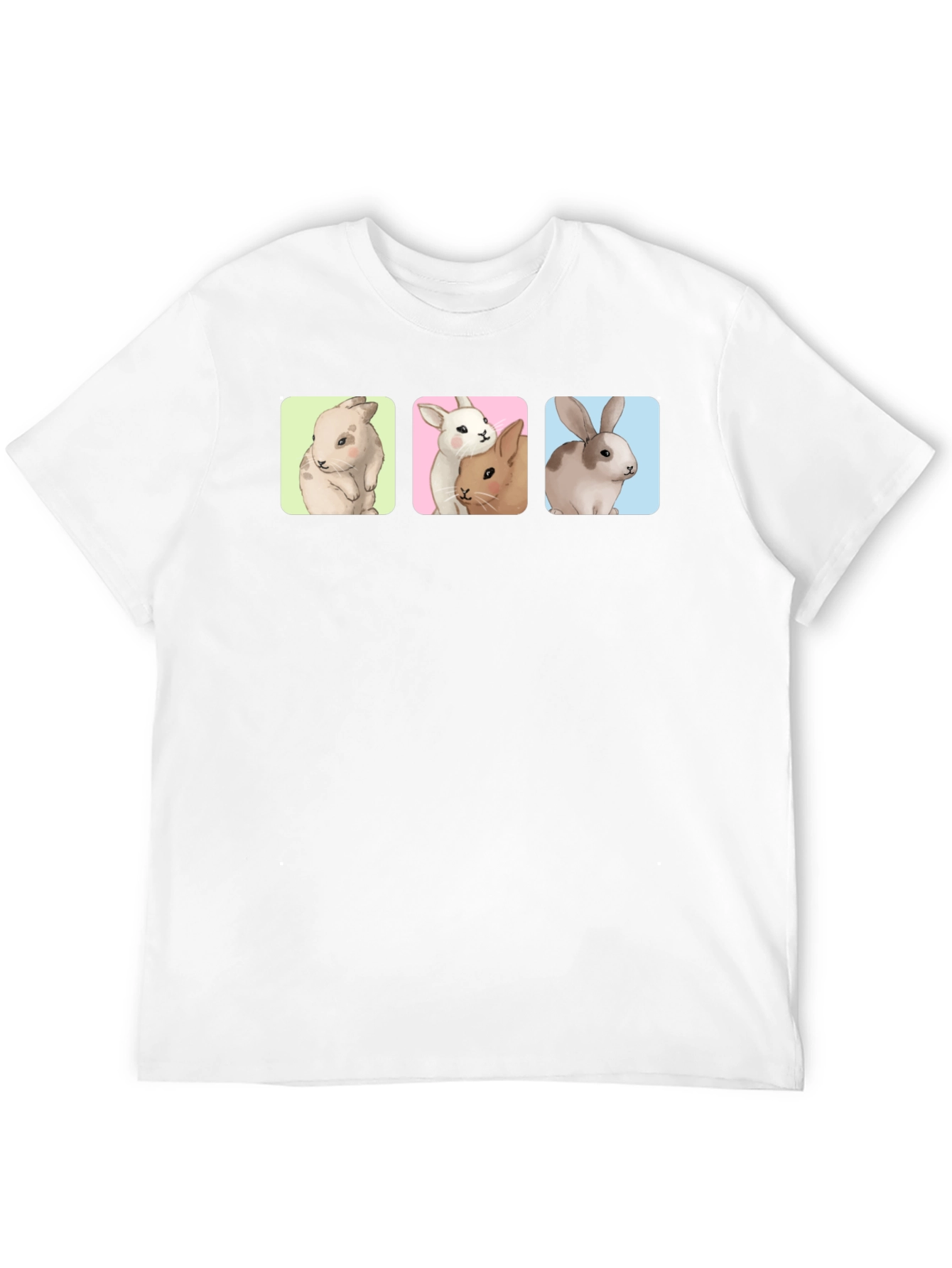 Camiseta Negra con Diseño de Conejos Divertidos