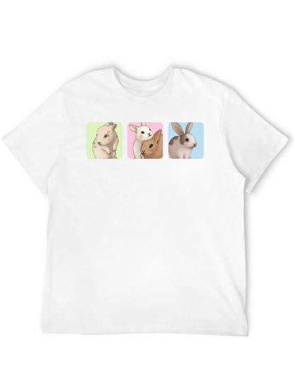 Camiseta Negra con Diseño de Conejos Divertidos