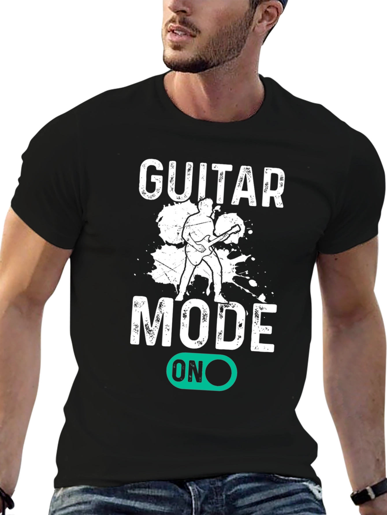 Camiseta Negra Guitar Mode ON