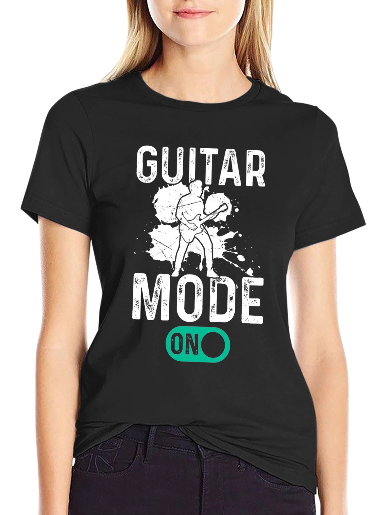 Camiseta Negra Guitar Mode ON