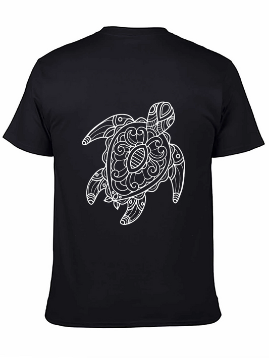 Camiseta Negra Hombre Diseño Tortuga Marina